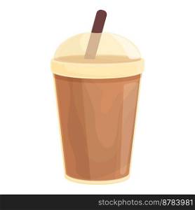 Ice coffee icon cartoon vector. Drink cafe. Latte fresh. Ice coffee icon cartoon vector. Drink cafe