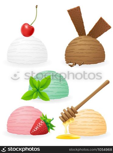 ice cream balls vector illustration isolated on white background
