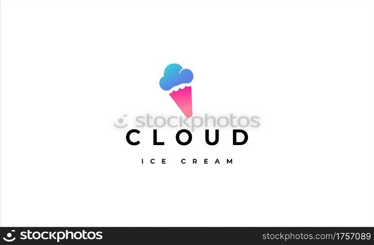 ice cream cloud logo Vector Design illustration