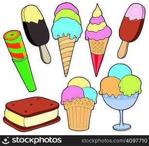 Ice cream collection - vector illustration.