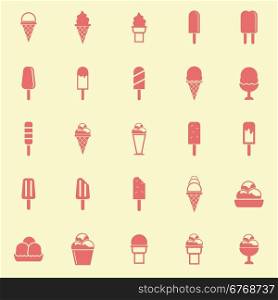Ice cream color icons on yellow background, stock vector