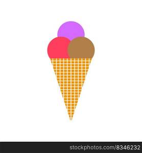 ice cream cone balls. colorful ice cream. Vector illustration. Stock image. eps 10.. ice cream cone balls. colorful ice cream. Vector illustration. Stock image.