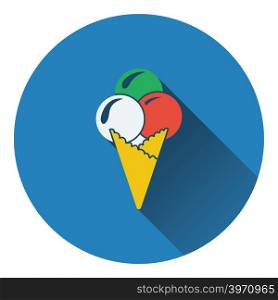 Ice-cream cone icon. Flat design. Vector illustration.