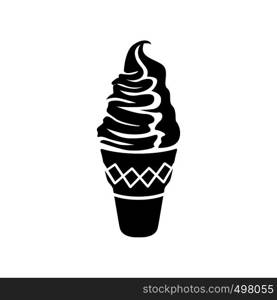 Ice cream cone icon in simple style on a white background. Ice cream cone icon, simple style