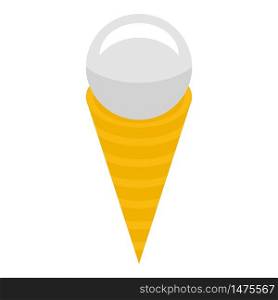 Ice cream cone icon. Isometric of ice cream cone vector icon for web design isolated on white background. Ice cream cone icon, isometric style