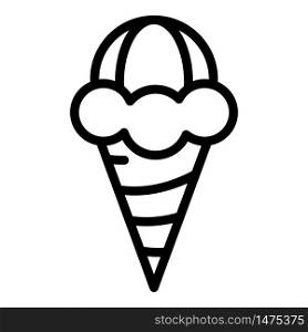 Ice cream cone icon. Outline ice cream cone vector icon for web design isolated on white background. Ice cream cone icon, outline style