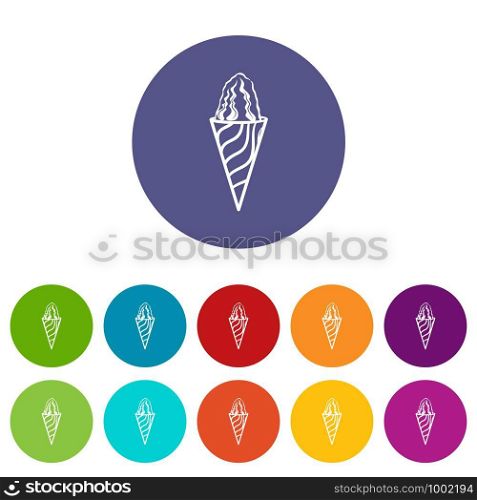 Ice cream cone icon. Outline illustration of ice cream cone vector icon for web. Ice cream cone icon, outline style