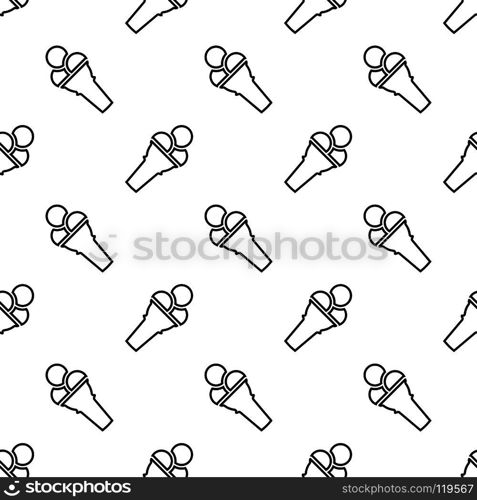 Ice Cream Cone Icon Seamless Pattern Vector Art Illustration