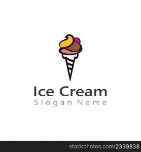 Ice Cream cone Logo design Vector Art creative template