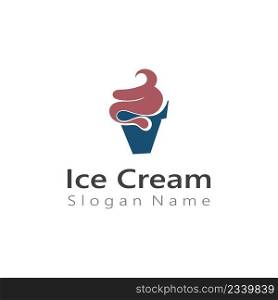 Ice Cream cone Logo design Vector Art creative template