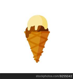 Ice cream cone. Sweet dessert with delicious balls. Cold food.. Ice cream cone. Sweet dessert