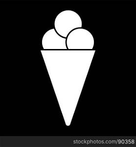 Ice cream cone white color icon .. Ice cream cone it is white color icon .