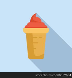 Ice cream cup icon flat vector. Fast food. Delivery snack. Ice cream cup icon flat vector. Fast food