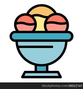 Ice cream cup icon outline vector. Cafe food. Work bar color flat. Ice cream cup icon vector flat