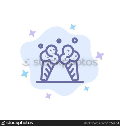 Ice cream, Ice, Cream, American Blue Icon on Abstract Cloud Background