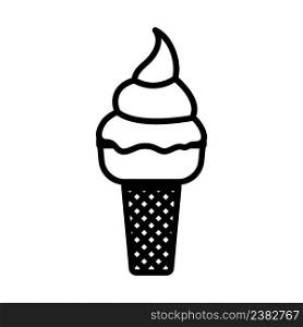 Ice Cream Icon. Bold outline design with editable stroke width. Vector Illustration.
