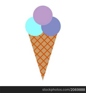 Ice cream icon. Colored balls in waffle cone. Summer time symbol. Cartoon design. Vector illustration. Stock image. EPS 10.. Ice cream icon. Colored balls in waffle cone. Summer time symbol. Cartoon design. Vector illustration. Stock image.