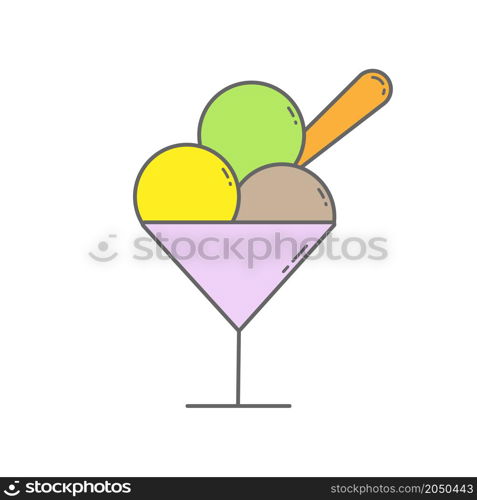Ice cream icon.Colored filled contour. Scalable vector for creativity and decoration. Flat style.