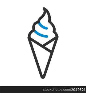 Ice Cream Icon. Editable Bold Outline With Color Fill Design. Vector Illustration.