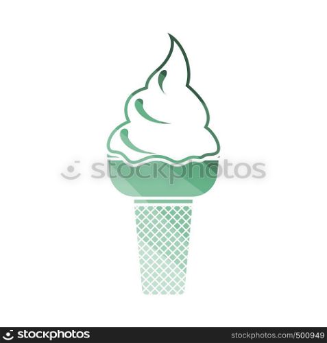 Ice cream icon. Flat color design. Vector illustration.