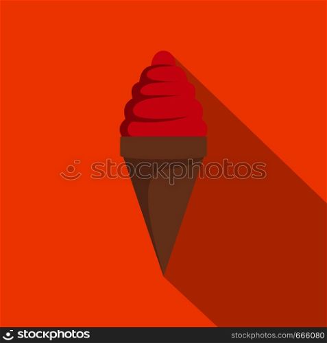 Ice cream icon. Flat illustration of ice cream vector icon for web. Ice cream icon, flat style