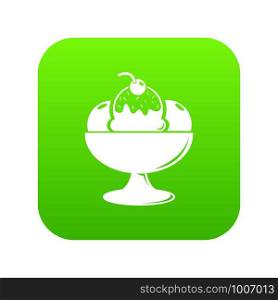 Ice cream icon green vector isolated on white background. Ice cream icon green vector