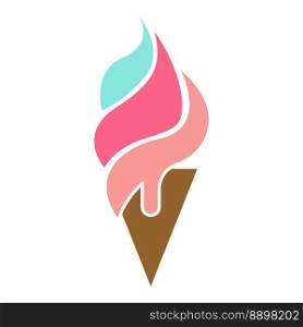 Ice cream icon logo design illustration