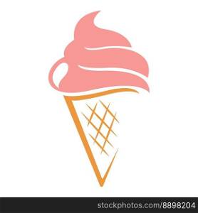 Ice cream icon logo design illustration