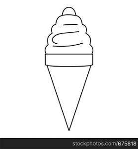 Ice cream icon. Outline illustration of ice cream vector icon for web. Ice cream icon, outline style.