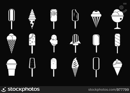 Ice cream icon set vector white isolated on grey background . Ice cream icon set grey vector