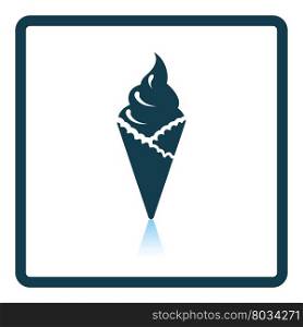 Ice cream icon. Shadow reflection design. Vector illustration.