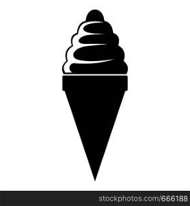Ice cream icon. Simple illustration of ice cream vector icon for web. Ice cream icon, simple black style