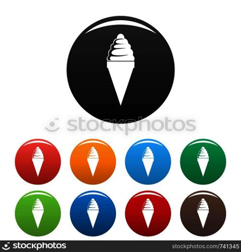 Ice cream icon. Simple illustration of ice cream vector icons set color isolated on white. Ice cream icons set color vector
