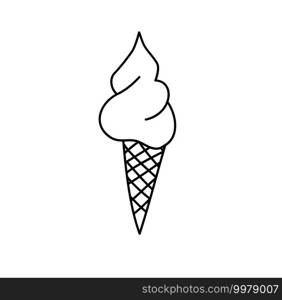 Ice cream icon vector. Line sweet food symbol isolated. Trendy flat outline sign design. Thin linear icecream graphic pictogram for web site, mobile app. Logo illustration.. Ice cream icon vector. Line sweet food symbol isolated. Trendy flat outline sign design. Thin linear icecream graphic pictogram for web site, mobile app. Logo illustration