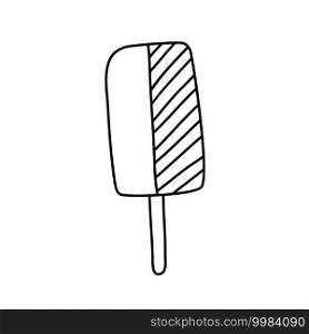 Ice cream icon vector. Line sweet food symbol isolated. Trendy flat outline sign design. Thin linear icecream graphic pictogram for web site, mobile app. Logo illustration.. Ice cream icon vector. Line sweet food symbol isolated. Trendy flat outline sign design. Thin linear icecream graphic pictogram for web site, mobile app. Logo illustration