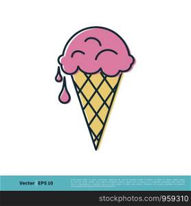 Ice Cream Icon Vector Logo Template Illustration Design. Vector EPS 10.