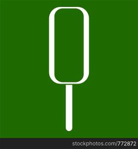 Ice Cream icon white isolated on green background. Vector illustration. Ice Cream icon green