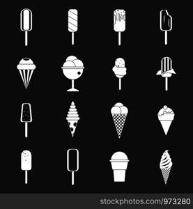 Ice cream icons set vector white isolated on grey background . Ice cream icons set grey vector