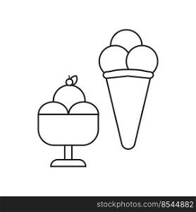 ice cream icons. Sweet food. Vector illustration. stock image. EPS 10.. ice cream icons. Sweet food. Vector illustration. stock image. 
