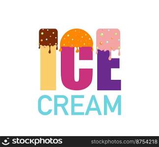 Ice cream. illustration cartoon or flat design. Ice cream symbol. Vector illustration