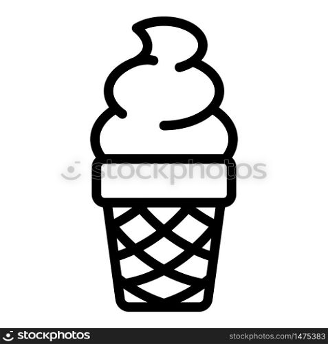 Ice cream in a checkered cup icon. Outline ice cream in a checkered cup vector icon for web design isolated on white background. Ice cream in a checkered cup icon, outline style