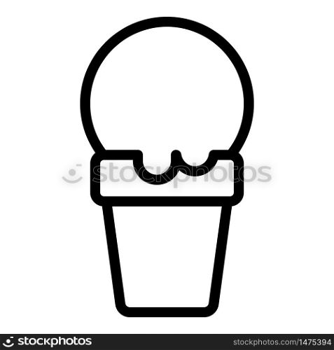 Ice cream in a waffle cup icon. Outline ice cream in a waffle cup vector icon for web design isolated on white background. Ice cream in a waffle cup icon, outline style