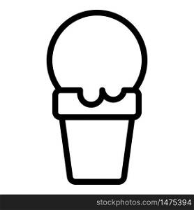 Ice cream in a waffle cup icon. Outline ice cream in a waffle cup vector icon for web design isolated on white background. Ice cream in a waffle cup icon, outline style