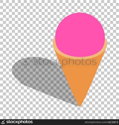 Ice cream isometric icon 3d on a transparent background vector illustration. Ice cream isometric icon