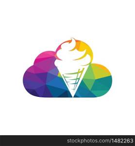 Ice cream logo design. Ice cream cloud vector icon.