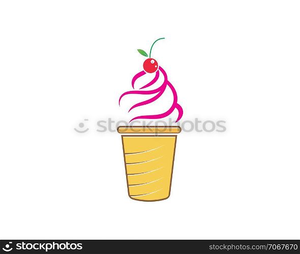 ice cream logo vecctor template illustration