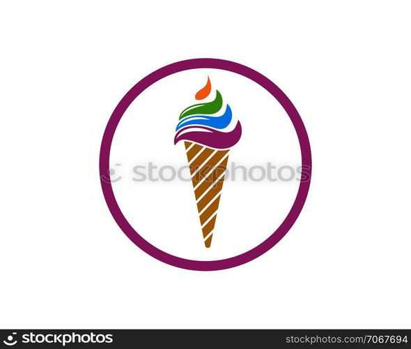 Ice Cream Logo Vecctor Template Illustration —