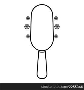 Ice cream on stick contour outline line icon black color vector illustration image thin flat style simple. Ice cream on stick contour outline line icon black color vector illustration image thin flat style