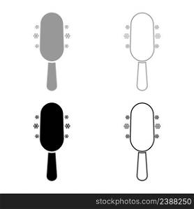 Ice cream on stick set icon grey black color vector illustration image simple solid fill outline contour line thin flat style. Ice cream on stick set icon grey black color vector illustration image solid fill outline contour line thin flat style
