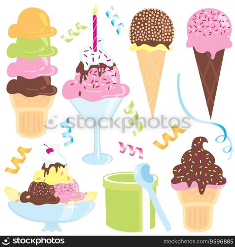 Ice cream party vector image